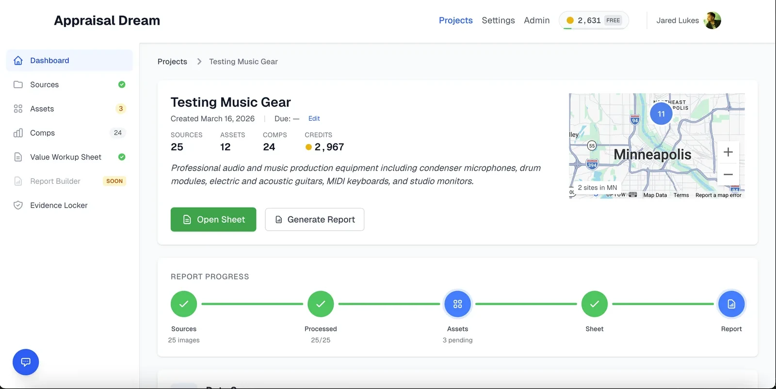 Project dashboard